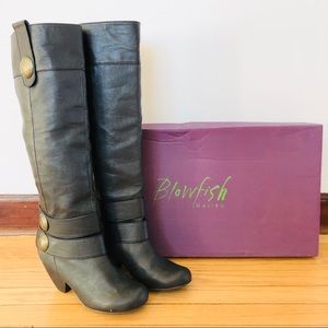 Blowfish Buttercalf Wisker boot in black 3in heel